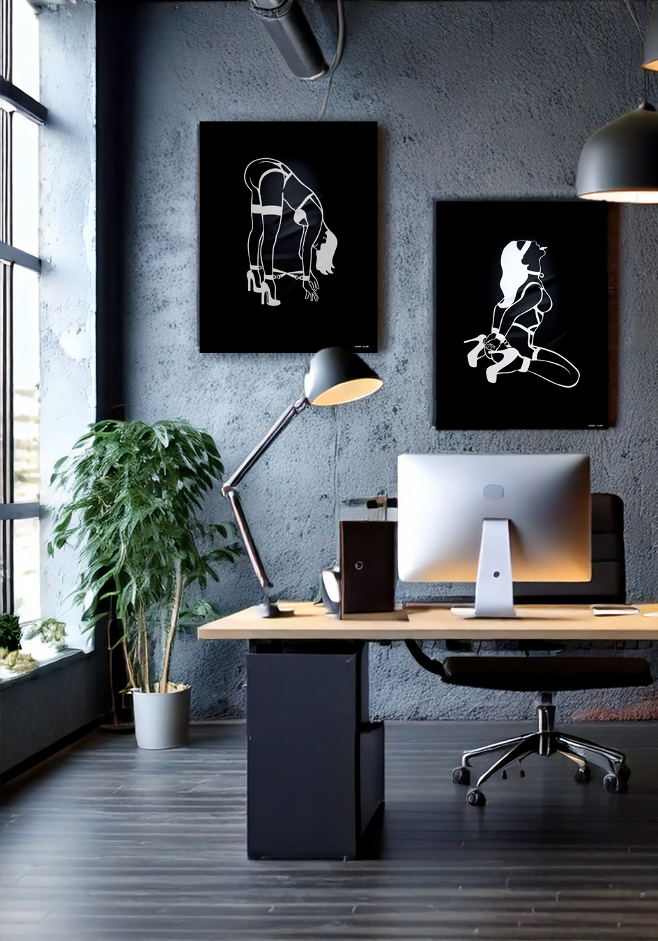 Paper Poster 45x60 cm - Kinky Laab Frau auf Knien